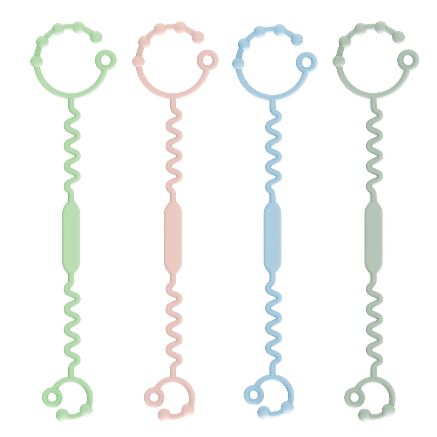 Correas de Silicona para Juguetes - 2 Unidades - Verde y Celeste