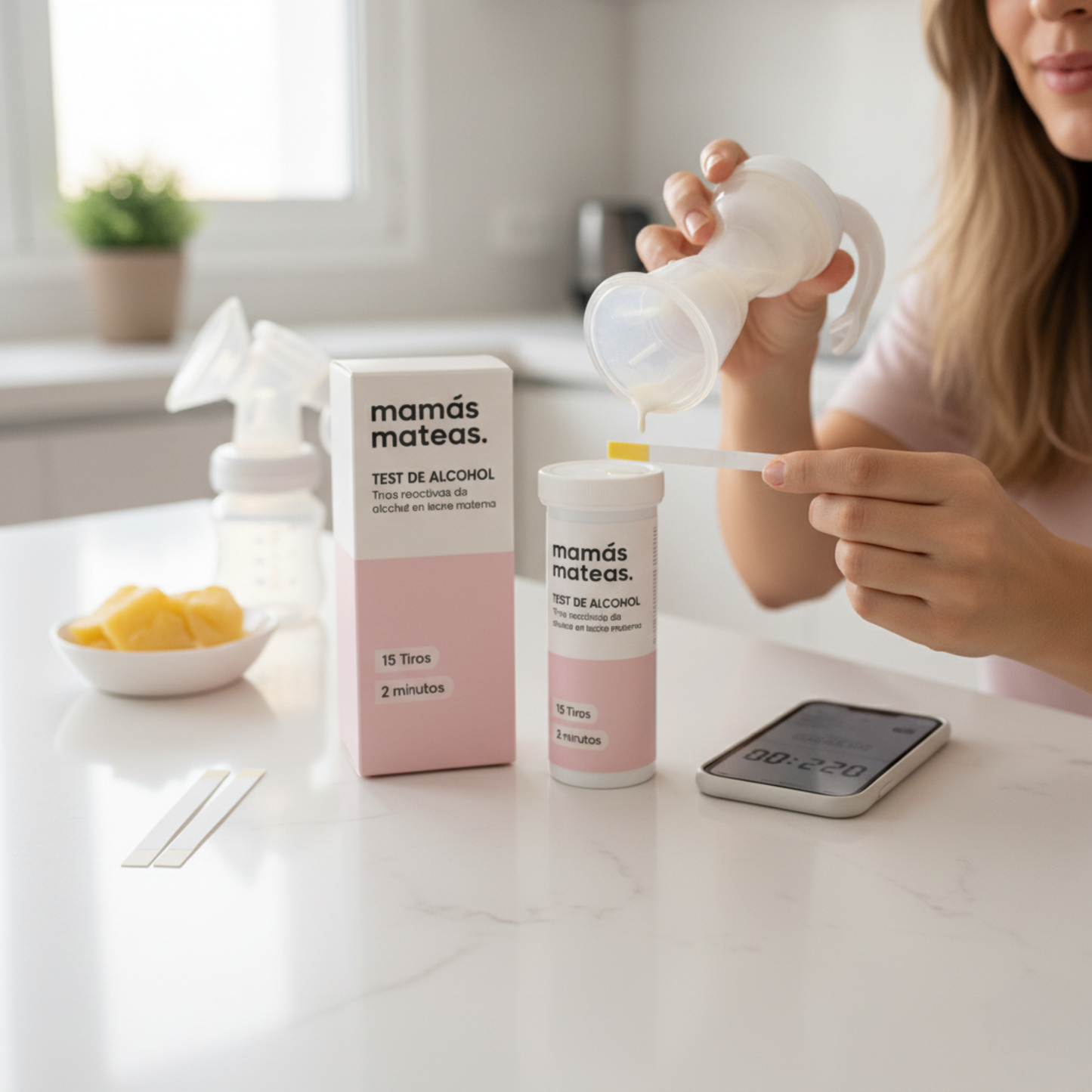 Test de Alcohol para Leche Materna - 15 Tiras Reactivas