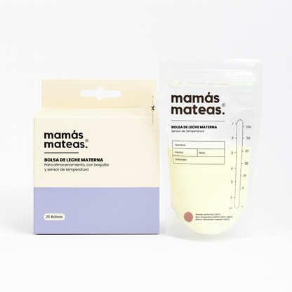 Bolsas para Almacenar Leche Materna con Boquilla y Sensor de Temperatura - 25 unidades | Mamás Mateas
